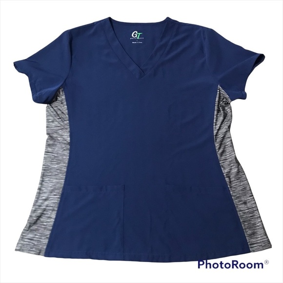GT PERFORANCE / Blue & Gray Scrub Top Size L - Picture 3 of 10